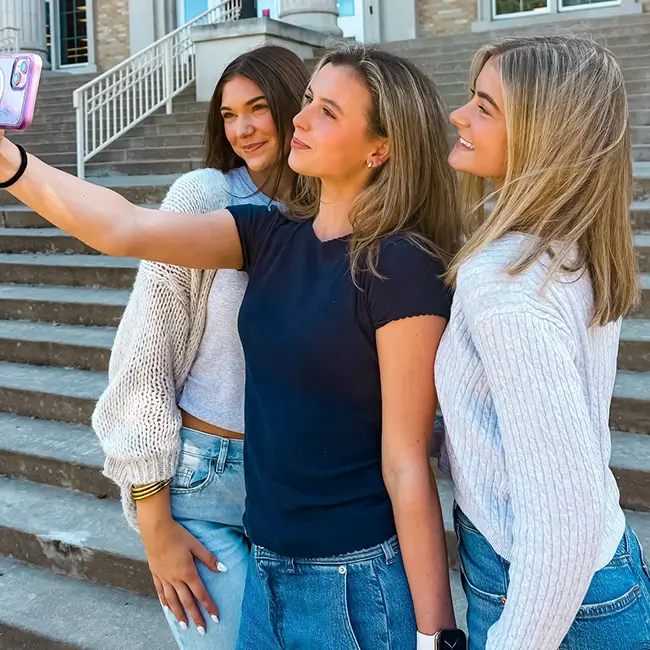 young women taking a selfie