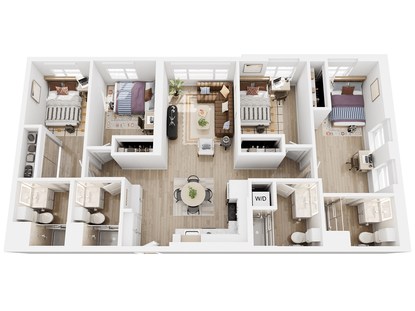 East 4bed 4bath j floor plan