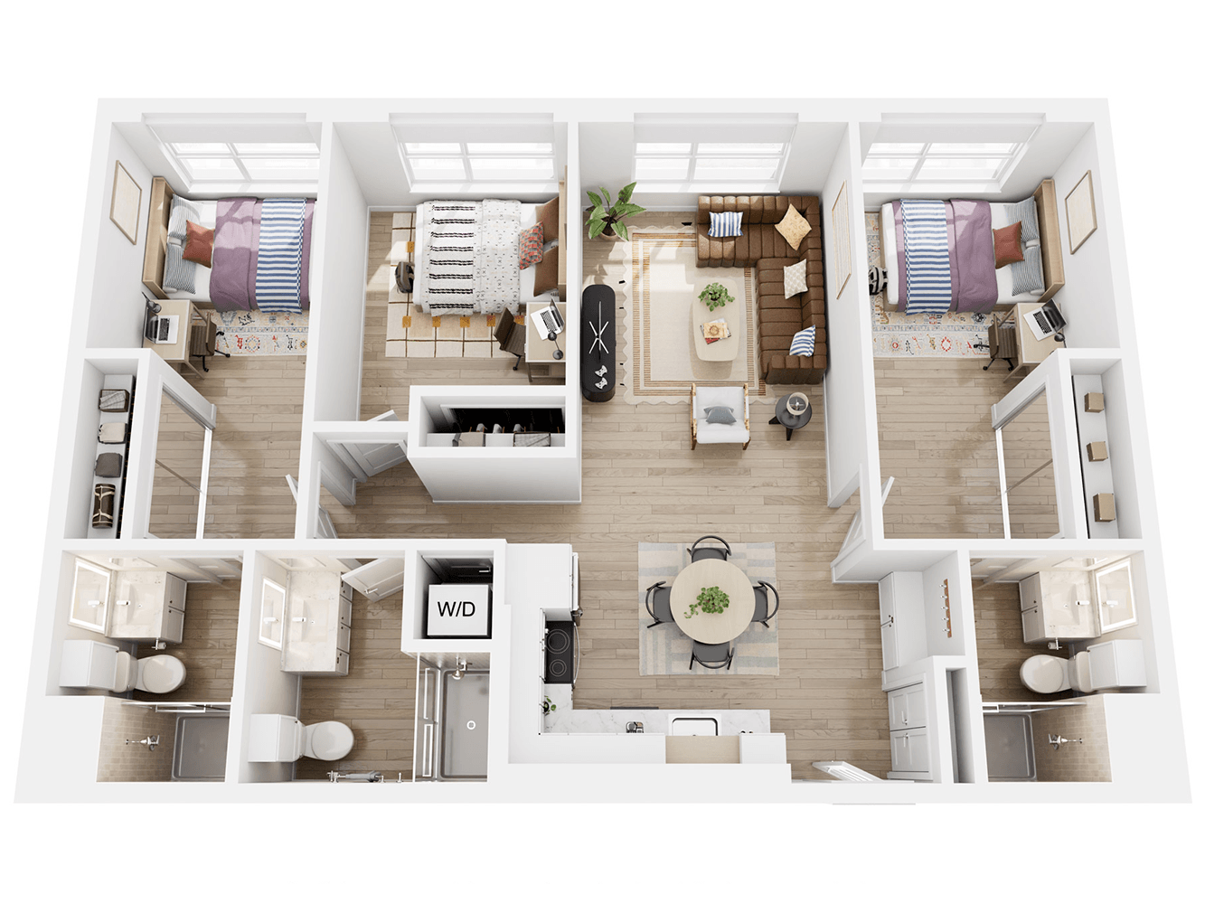 east 3 bed 3 bath floor plan