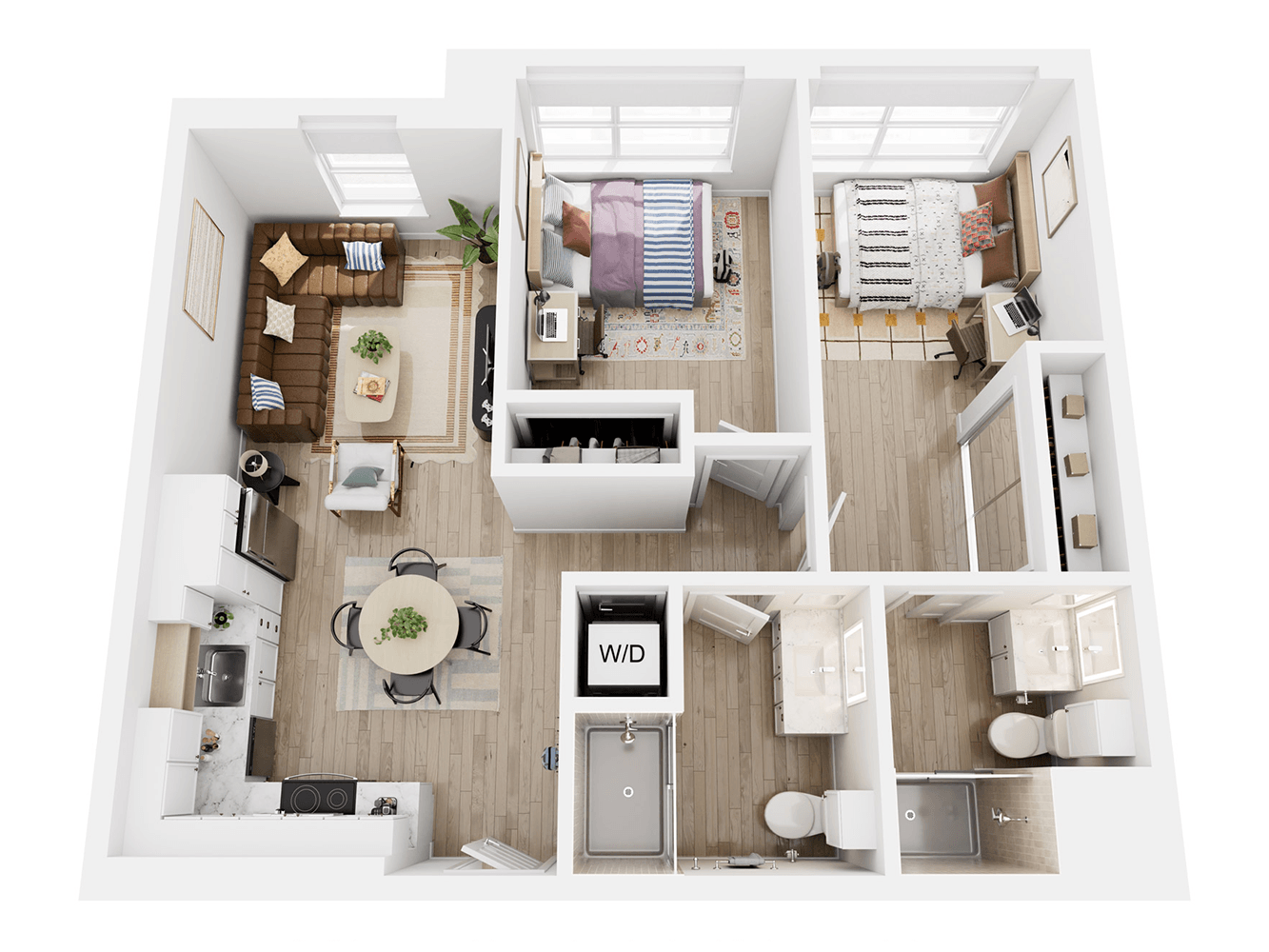 east 2 bed 2 bath a floor plan